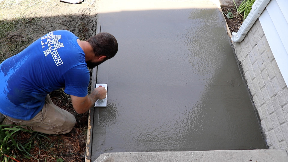 running a hand edger along the outside edges for a nice finish